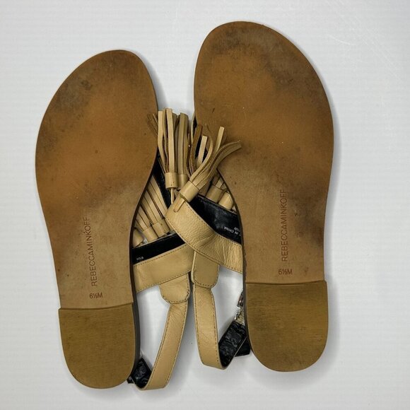 Rebecca Minkoff Erin Nude Leather Tassel Sandal in Nude - Size 6 1/2 - Picture 6 of 8